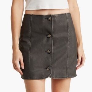 🆕 BlankNYC | Button Up Washed Faux Leather Mini Skirt
